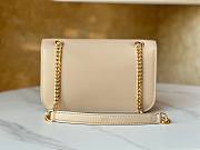 Celine Medium Triomphe Frame Beige Calfskin Bag - 6