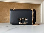 Celine Medium Triomphe Frame Black Calfskin Bag - 1