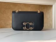 Celine Medium Triomphe Frame Black Calfskin Bag - 4