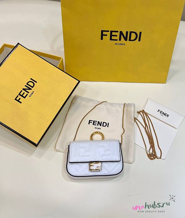 Fendi Nano White Baguette Charm - 1