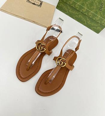 Gucci Double G thong brown sandal