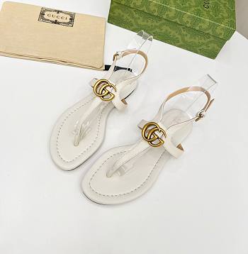 Gucci Double G thong white sandal