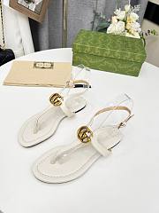 Gucci Double G thong white sandal - 2