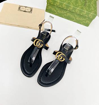 Gucci Double G thong black sandal