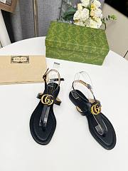 Gucci Double G thong black sandal - 5