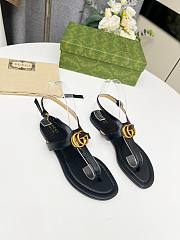 Gucci Double G thong black sandal - 6