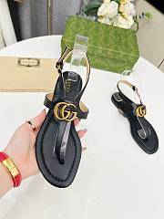 Gucci Double G thong black sandal - 4