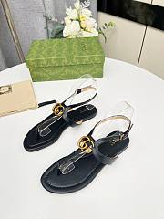 Gucci Double G thong black sandal - 3