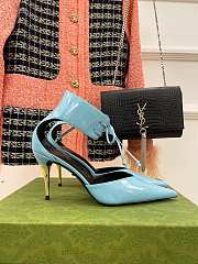 Gucci mid-heel blue patent pump - 3