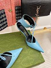 Gucci mid-heel blue patent pump - 6