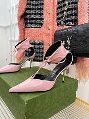 Gucci mid-heel pink patent pump - 2