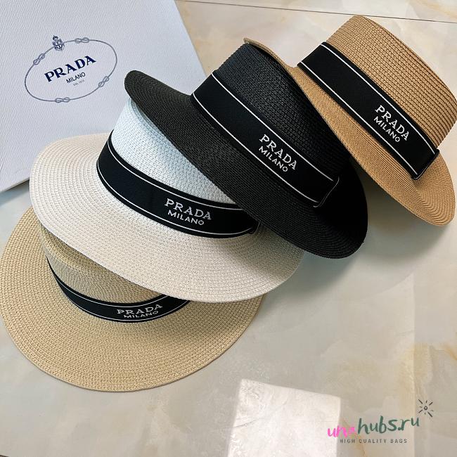 Prada Natural Straw Round Hat ( 4 colors) - unahubs.ru