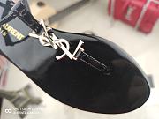 YSL Cassandra black patent leather slingback sandals - 5