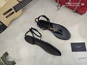 YSL Cassandra black patent leather slingback sandals - 3