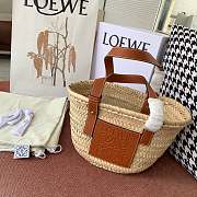 Loewe Medium Brown Woven Anagram Basket Bag - 1