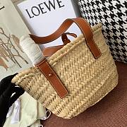 Loewe Medium Brown Woven Anagram Basket Bag - 3