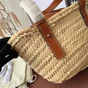 Loewe Medium Brown Woven Anagram Basket Bag - 4