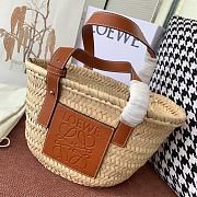 Loewe Medium Brown Woven Anagram Basket Bag - 5