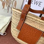 Loewe Medium Brown Woven Anagram Basket Bag - 6