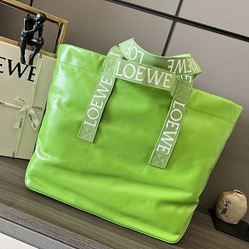Loewe Green Large Leather Fold Tote Bag