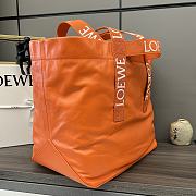 Loewe Orange Large Leather Fold Tote Bag - 3