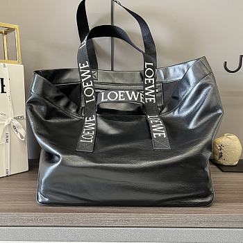 Loewe Black Large Leather Fold Tote Bag
