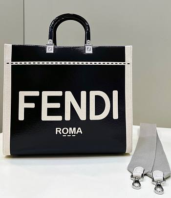 Fendi sunshine black leather large bag