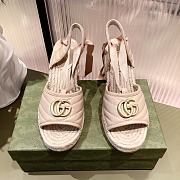 Gucci Beige Leather Matelassé Platform  - 2