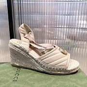 Gucci Beige Leather Matelassé Platform  - 5