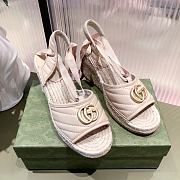 Gucci Beige Leather Matelassé Platform  - 4