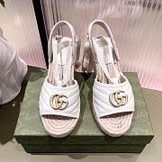 Gucci White Leather Matelassé Platform - 3
