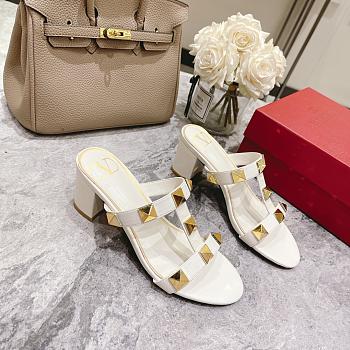 Valentino Garavani white Stud heel leather sandals