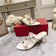 Valentino Garavani white Stud heel leather sandals - 4