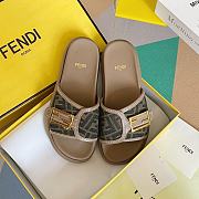 Fendi leather brown sandal slides  - 5