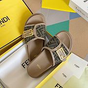 Fendi leather brown sandal slides  - 4