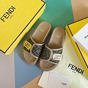 Fendi leather brown sandal slides  - 2