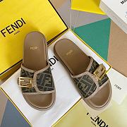 Fendi leather brown sandal slides  - 1