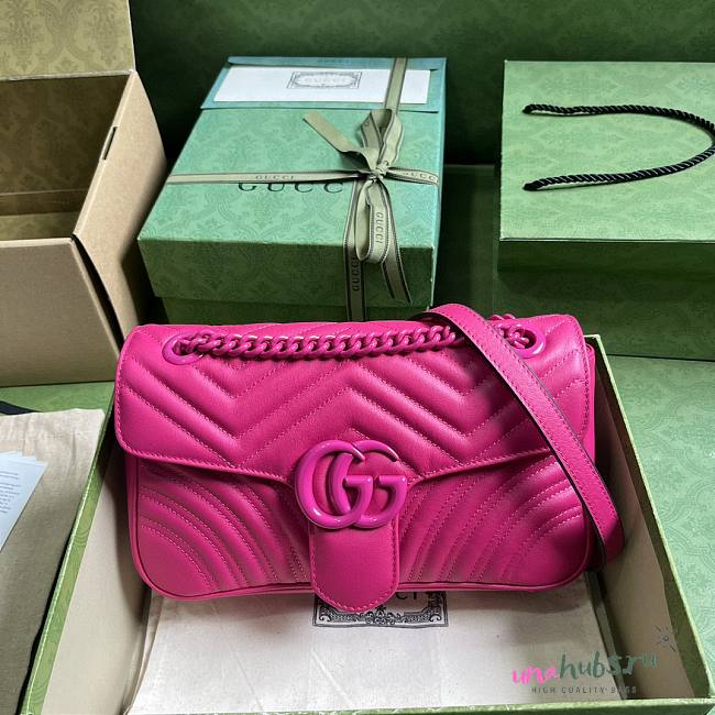 Gucci GG Marmont hot pink shoulder bag - 1