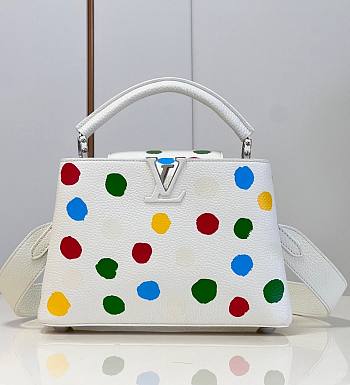 Louis Vuitton x YK Capucines PM M21637 White Leather Bag