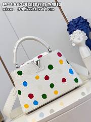  Louis Vuitton x YK Capucines MM M21637 White Leather Bag - 4