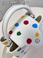  Louis Vuitton x YK Capucines MM M21637 White Leather Bag - 2