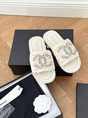 Chanel rattan white slides - 1