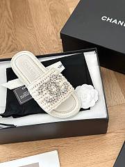 Chanel rattan white slides - 5