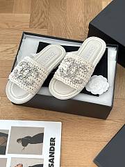 Chanel rattan white slides - 4