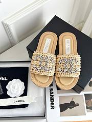 Chanel rattan beige slides - 1