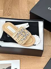 Chanel rattan beige slides - 5