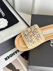 Chanel rattan beige slides - 3