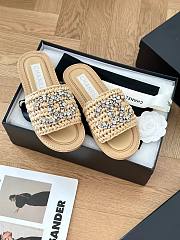 Chanel rattan beige slides - 2