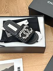 Chanel rattan black slides - 4