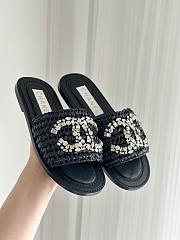 Chanel rattan black slides - 3